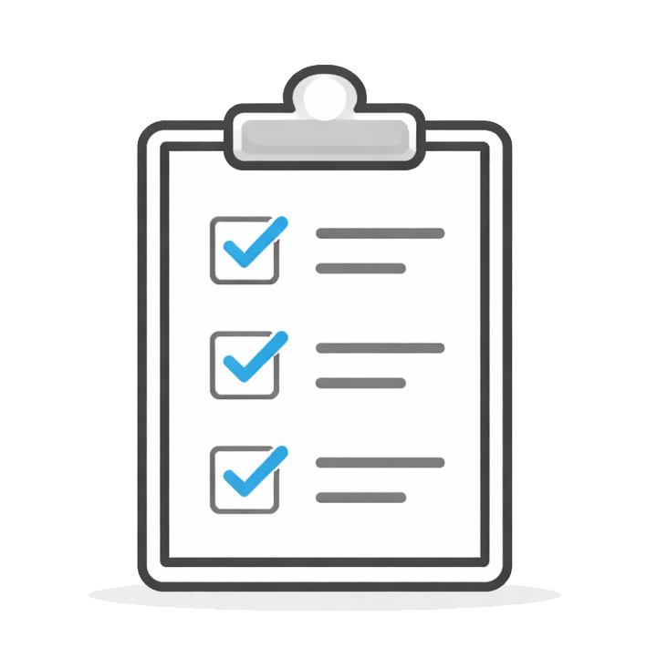 クリップボードとチェックリストのアイコン - 監査ログ完備を表す