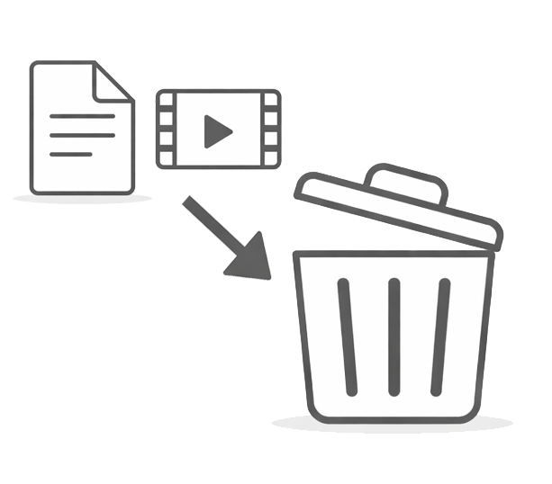 ゴミ箱のアイコン - 個人情報の適切な管理を表す